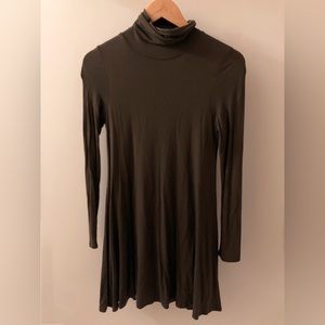 Lulus Army Green Turtleneck Dress